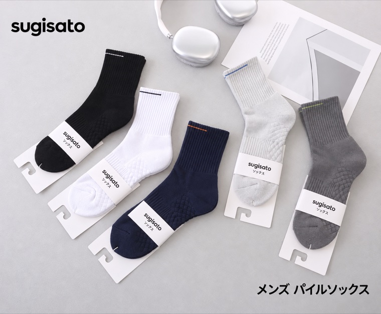SG-005, Men's terry socks, SUGISATO branding and packaging concept