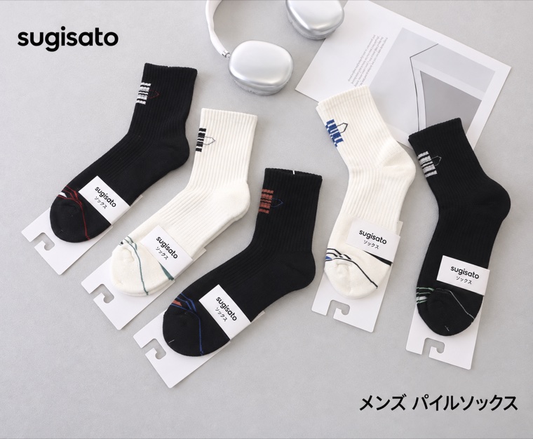 SG-009, Men's terry socks, SUGISATO branding and packaging concept